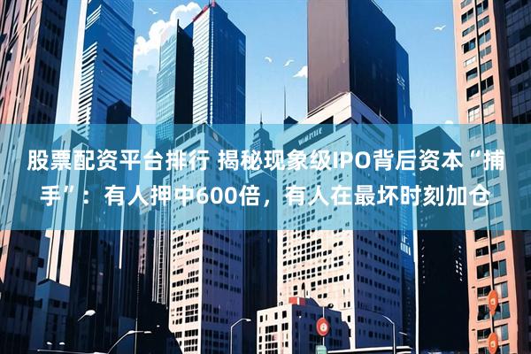 股票配资平台排行 揭秘现象级IPO背后资本“捕手”：有人押中600倍，有人在最坏时刻加仓